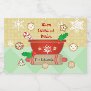 Christmas Holidays Baking Custom Food Label