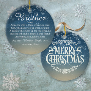 Christmas Holidays Best Ever Brother Definition Ceramic Tree Decoration
