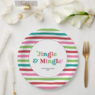 Christmas Holidays Bright Fun Colours Modern Retr Paper Plate
