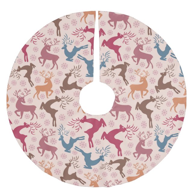 Christmas holidays brushed polyester tree skirt (Front)