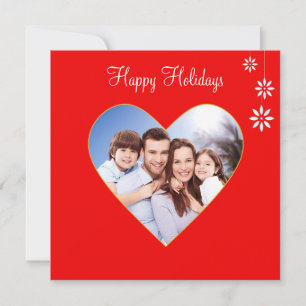 Christmas Holidays Custom Family Photo on Red