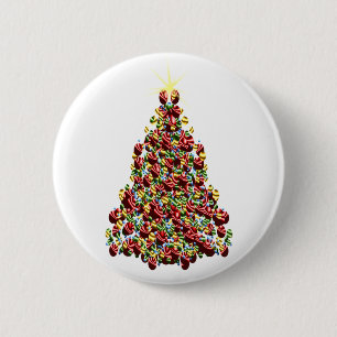 Christmas Holidays Decorated Tree 6 Cm Round Badge