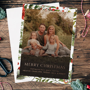 Christmas Holidays Family Photo Greetings Gold