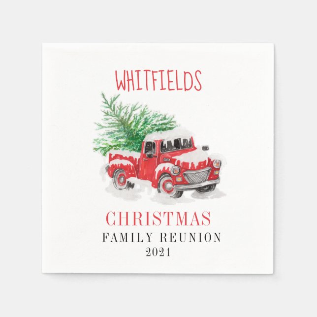 Christmas Holidays Family Reunion Custom Paper Napkin (Front)
