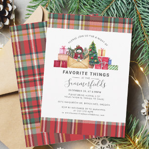 Christmas Holidays Favourite Things Modern Invitation