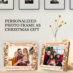 Christmas Holidays Greeting Laser Etched Picture Frames