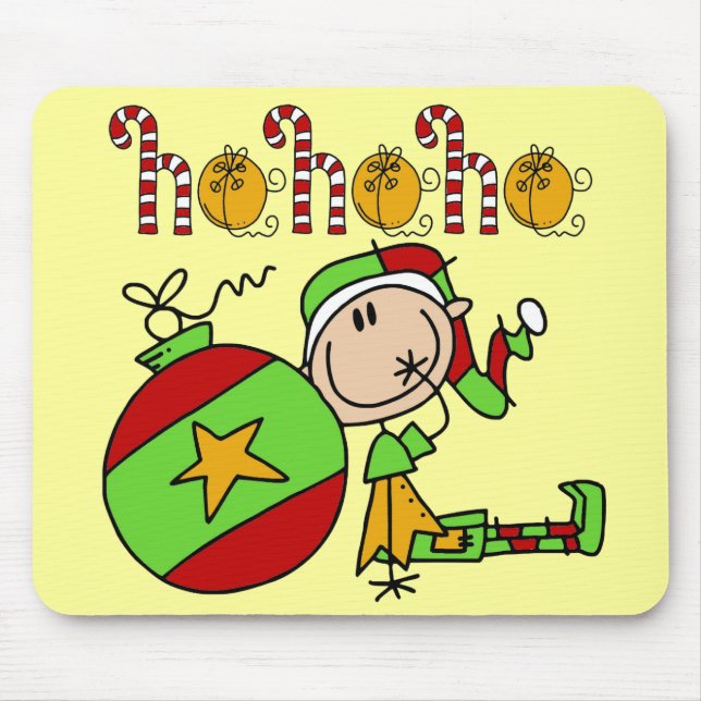Christmas Holidays Jingle Bells Elf Mouse Pad (Front)