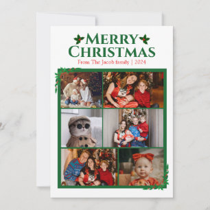 Christmas holidays Modern Typography Photo Collage Holiday Card