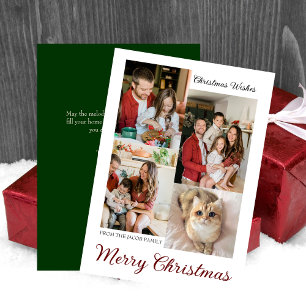 Christmas holidays Modern Typography Photo Collage Holiday Card