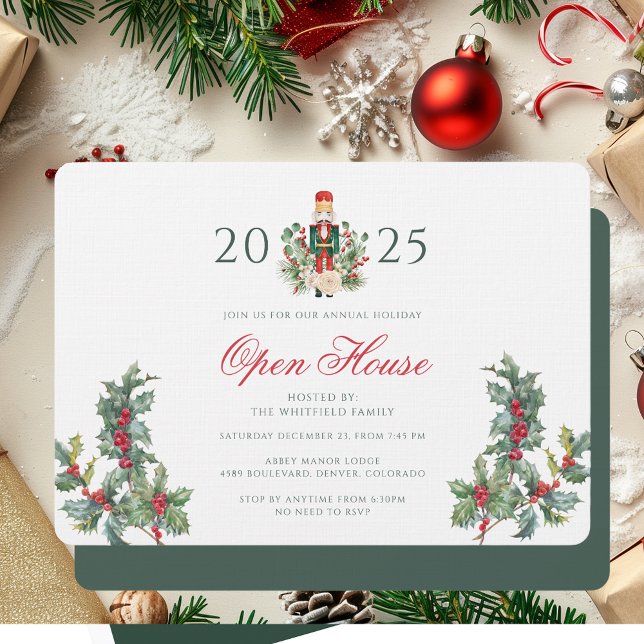 Christmas Holidays Nutcracker Red Berries Party Invitation (Christmas Holidays Nutcracker Red Berries Party Invitation)