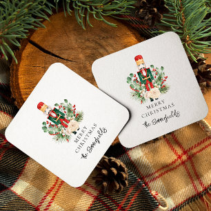 Christmas Holidays Nutcracker Script Square Paper Coaster
