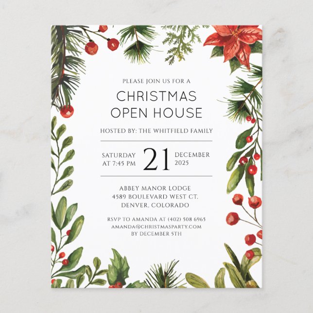 Christmas Holidays Open House Party Flyer (Front)