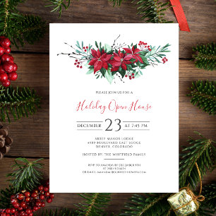 Christmas Holidays Open House Party Invitation Postcard