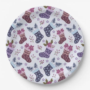 Christmas holidays paper plate