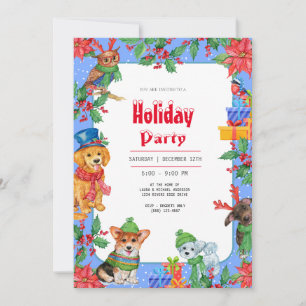 Christmas Holidays Party Watercolor Invitation