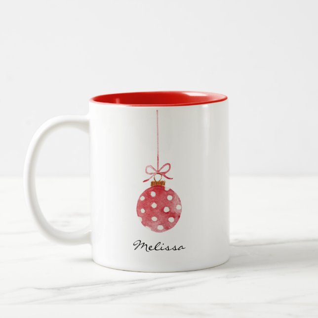 Christmas Holidays Personalised Two-Tone Coffee Mug (Left)