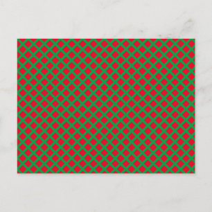 Christmas Holidays Red green diamond pattern Postcard