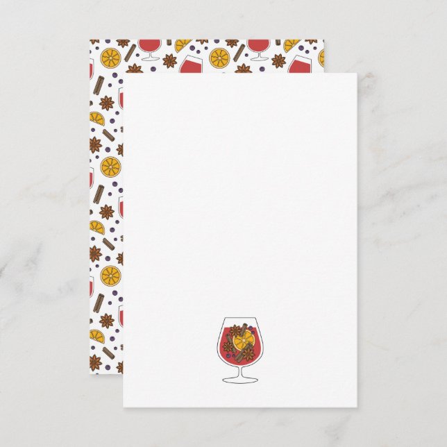 Christmas holidays red mulled wine spices card (Front/Back)