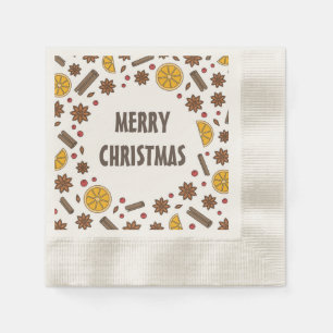 Christmas holidays red mulled wine spicy cocktail napkin