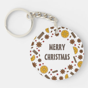 Christmas holidays red mulled wine spicy key ring