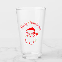 Christmas Holidays Santa Red Glass Cup