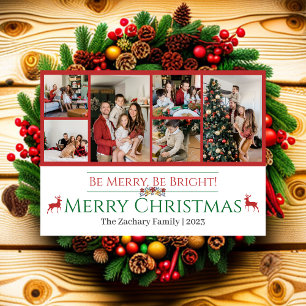 Christmas holidays Script Family Photo Collage Holiday Card