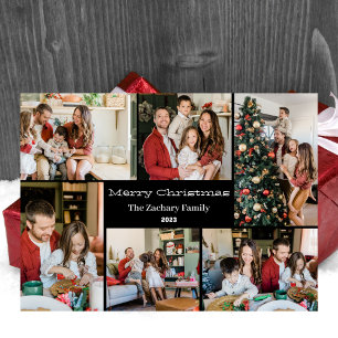  Christmas holidays Script Family Photo Collage Holiday Card