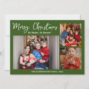 Christmas holidays Script Family Photo Collage Holiday Card