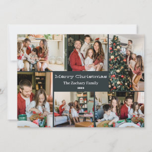  Christmas holidays Script Family Photo Collage Holiday Card