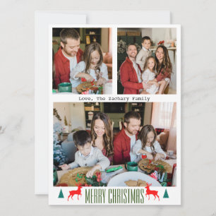  Christmas holidays Script Family Three Photo  Holiday Card