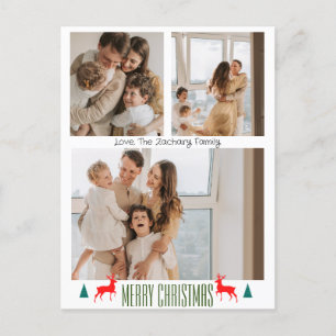  Christmas holidays Script Family Three Photo  Holiday Postcard