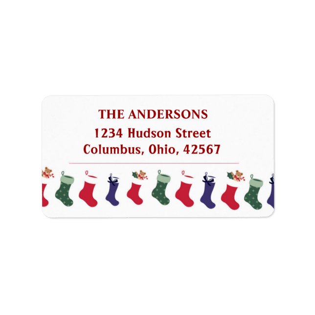 Christmas Holidays Stockings Address Label (Front)