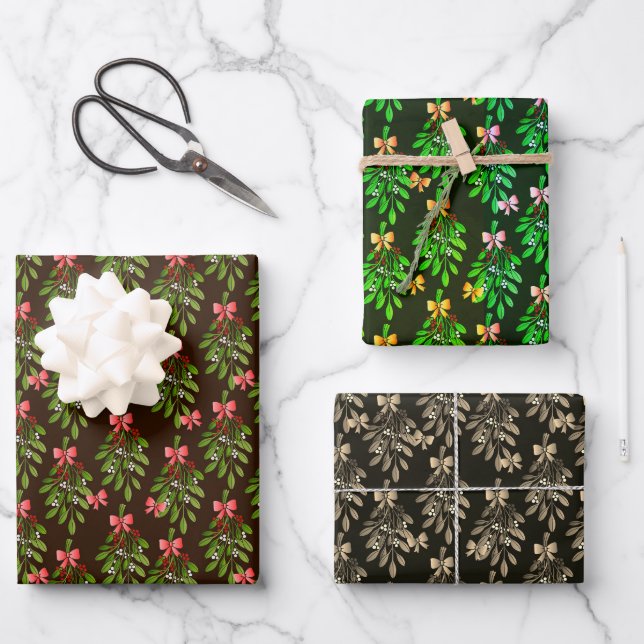 Christmas Hollies - Wrapping Paper Sheets (Front)