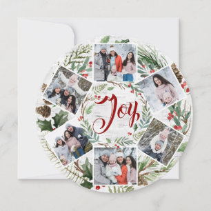 Christmas Holly 6 PHOTOS Birch Bark Holiday Card