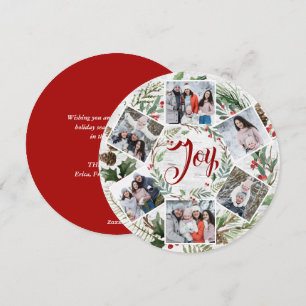 Christmas Holly 6 PHOTOS Birch Bark Holiday Card