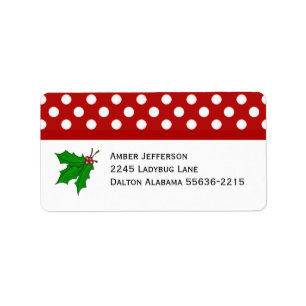 Christmas Holly Address Labels