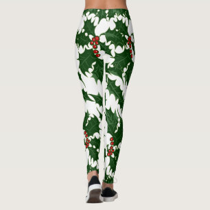 Christmas Holly and Berries Leggings