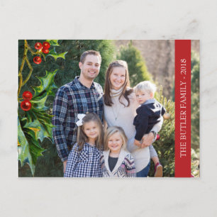 Christmas Holly and Berry Holiday Photo Postcard