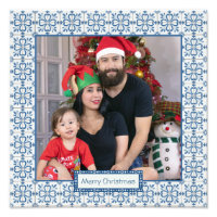 Christmas holly and flowers petals tiles frame