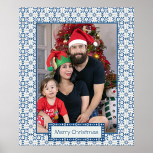 Christmas holly and flowers petals tiles frame poster