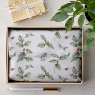 Christmas Holly and Mistletoe Tissue Paper