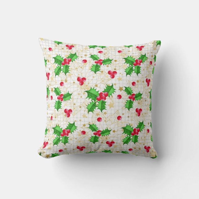 Christmas holly berries cushion (Front)