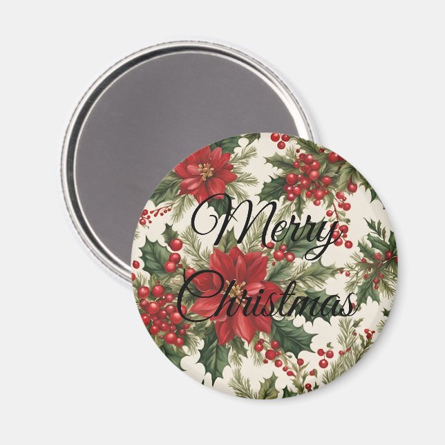 Christmas Holly & Berries Magnet (Front/Back)