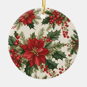 Christmas Holly & Berries Ornament