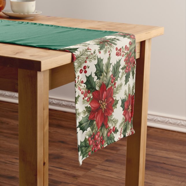 Christmas Holly & Berries" Table Runner (In Situ)