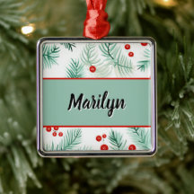 Christmas Holly Berry Add Your Name Typography