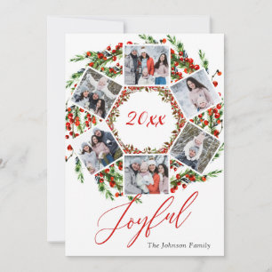 Christmas Holly Berry Birch Bark 6 PHOTO Greeting Holiday Card