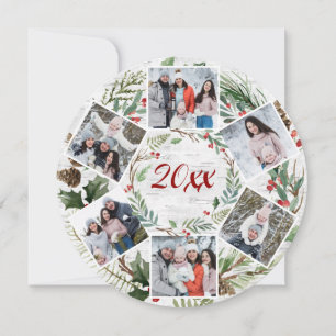 Christmas Holly Berry Birch Bark 6 PHOTO Greeting Holiday Card