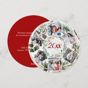 Christmas Holly Berry Birch Bark 6 PHOTO Greeting Holiday Card