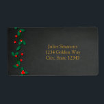 Christmas Holly Berry chalkboard Address Label<br><div class="desc">Christmas Holly Berry chalkboard Address Label. Matching items in my store.Contact me for a custom order.</div>